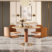 47.2'' Sintered Stone Dining Table Modern Luxury Heat Resistant Surface Metal Base Modern Minimalist Design